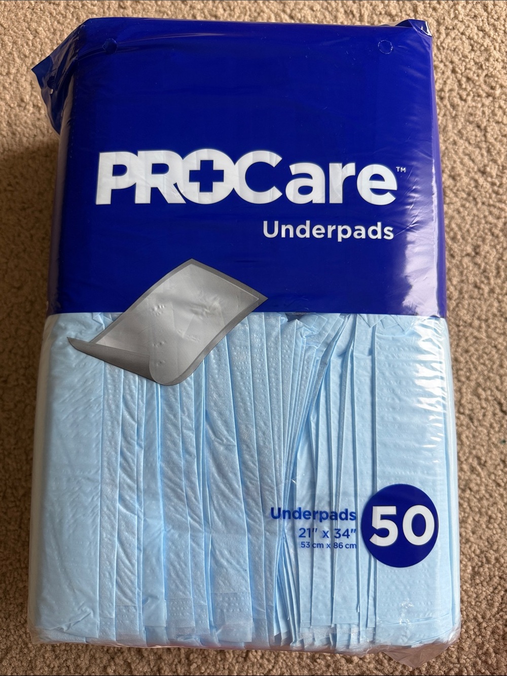 Blue Disposable Underpads - 50 Count